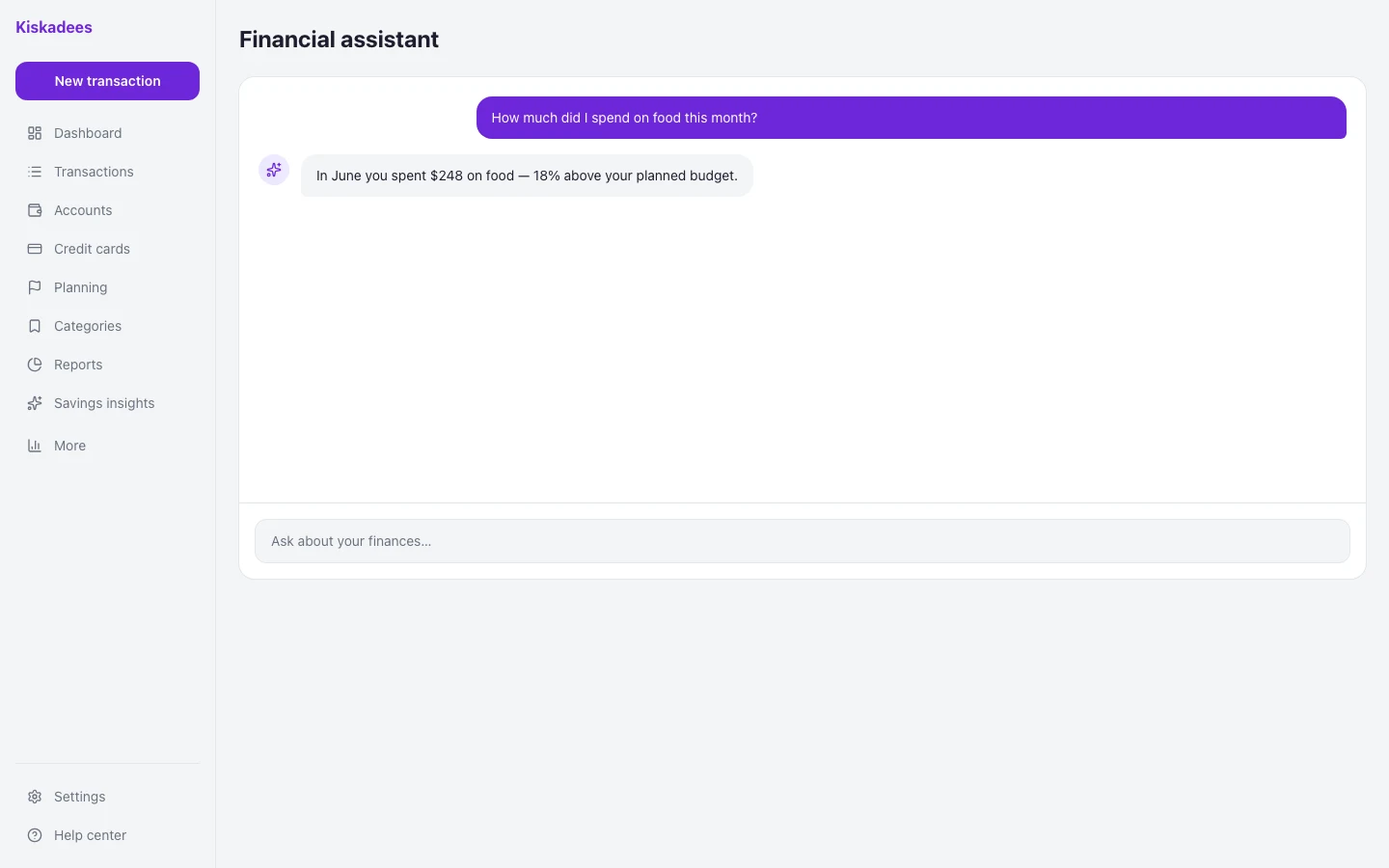 AI-assistent — Kiskadees web