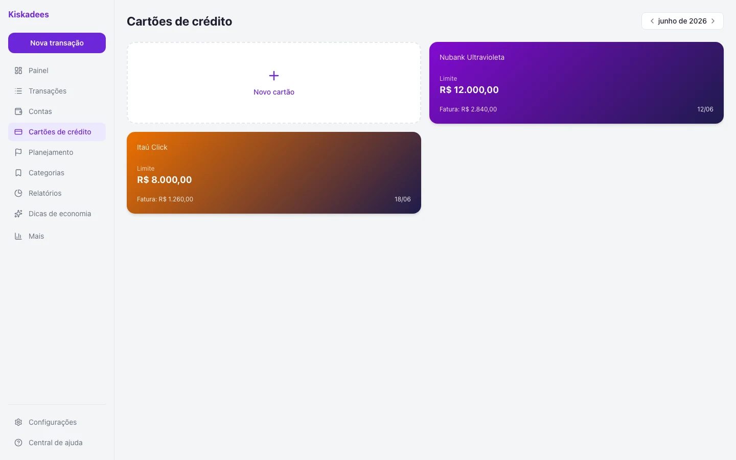 Cartões — Kiskadees web